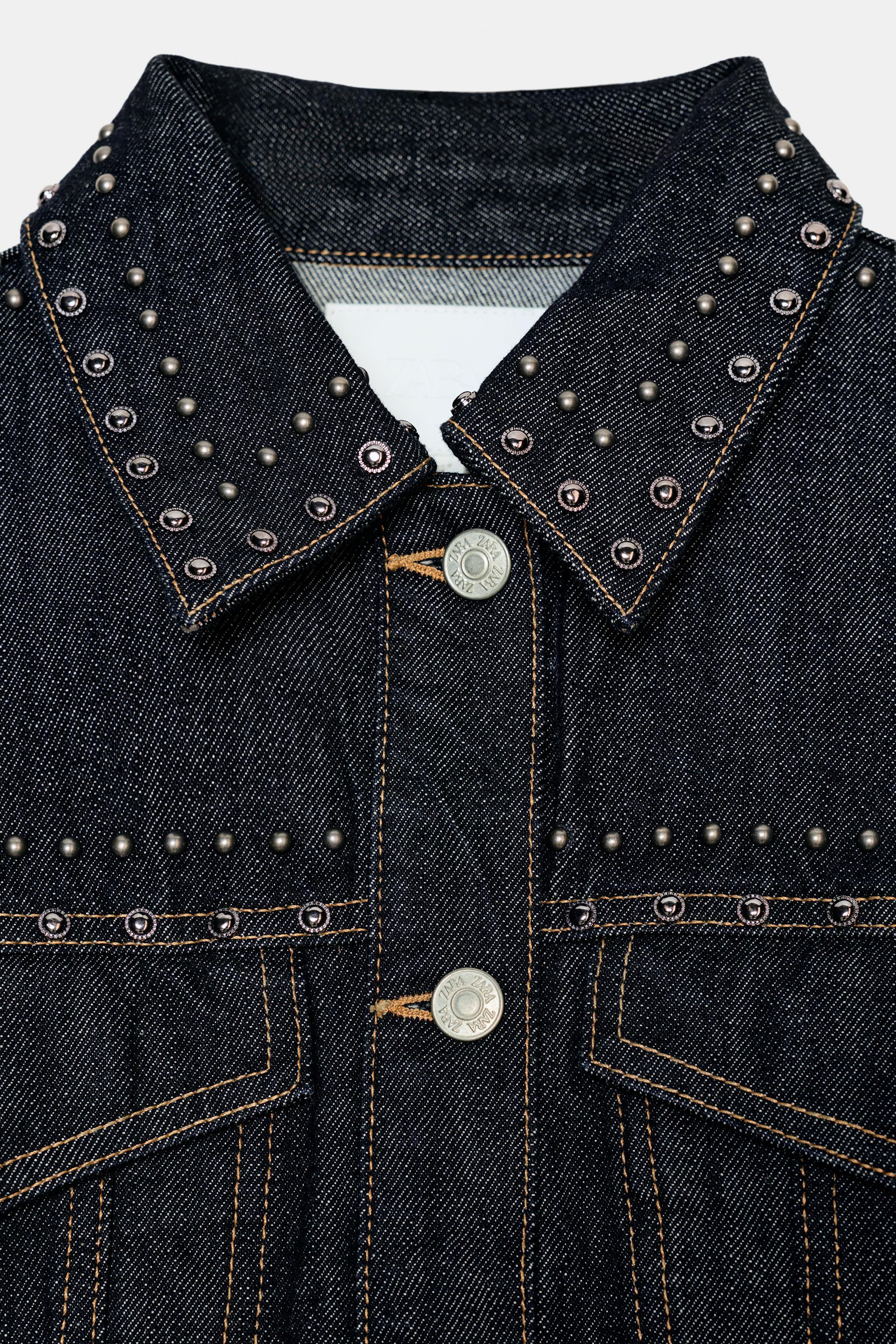 STUDDED DENIM EFFECT JACKET